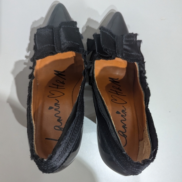 Lanvin for H&M black ribbon bow patent leather heels - size 38 - Picture 6 of 12